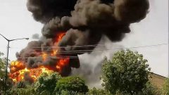 آتش سوزی مهیب کارخانه تولید الکل در قم/حریق مهار شد + تصاویر