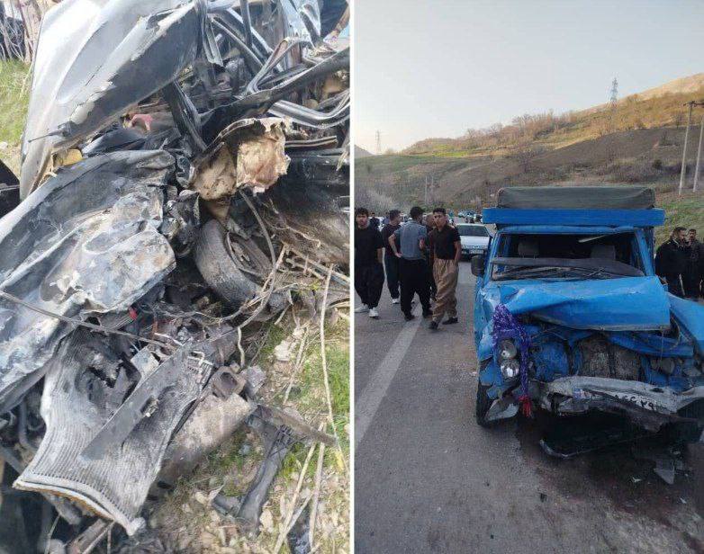 تصادف مرگبار در محور جوانرود به ثلاث‌باباجانی/ ۴ نفر جان خود را از دست دادند